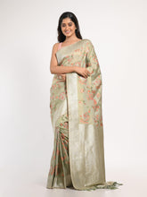 Kavvya Emerald Green - Soft & Lightweight Tissue Silk Weaving Saree - KAVVYA